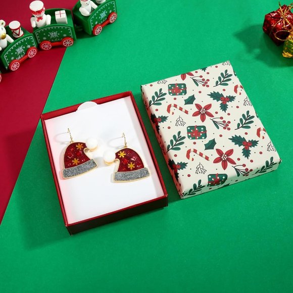 Gingerbread man garland deer colorful light bulbs Earrings Christmas Decoration - Picture 7 of 8